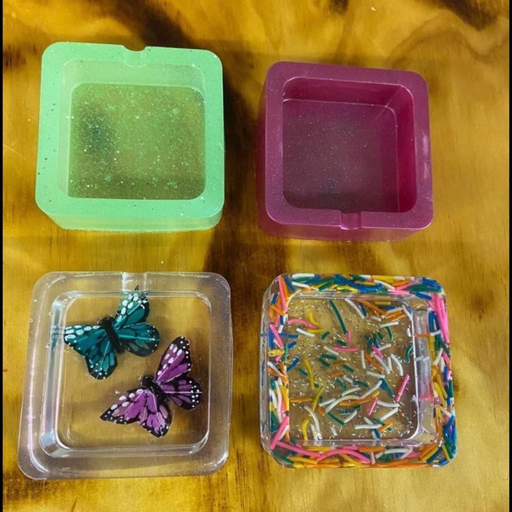 Homemade holders/ash trays!
